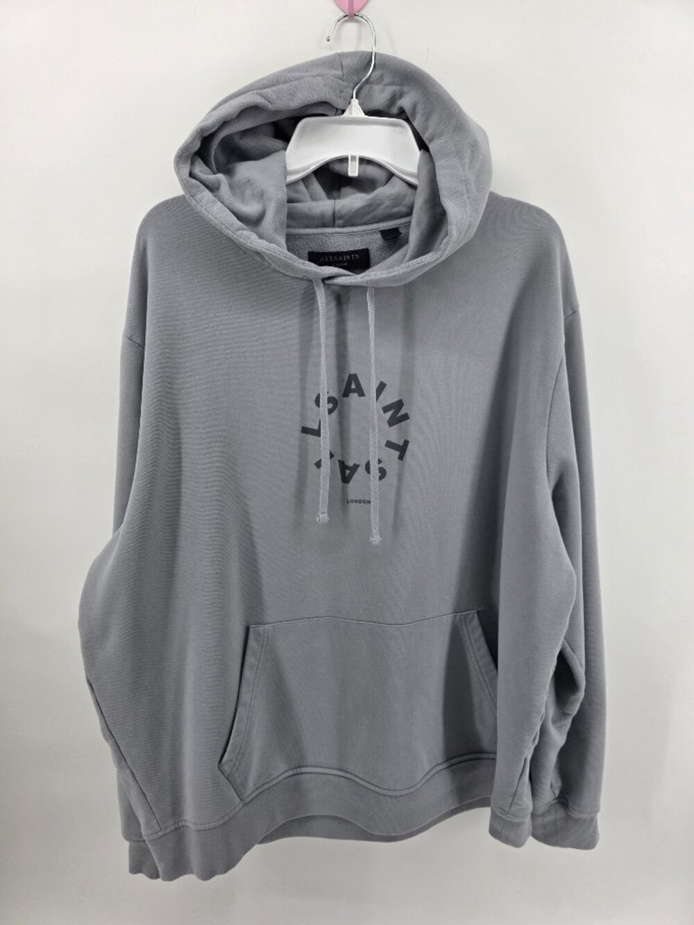 All Saints - Men - Tierra Logo Hoodie -‎ Gunmetal - XL